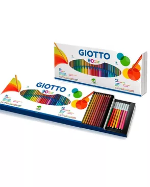 "Giotto" Набор деревянных карандашей STILNOVO пастель 50 цветов и фломастеров TURBO COLOR 40 цветов заточенный 50 цв. арт. ГММ-118314-1-ГММ137904388644