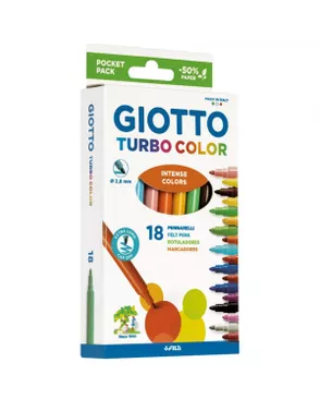 "Giotto" Фломастеры TURBO COLOR с европодвесом 18 цв арт. ГММ-118322-1-ГММ137924921904