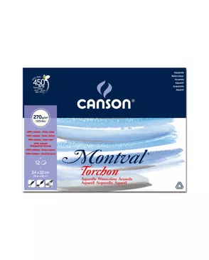 "Canson" Альбом для акварели 270 г/м2 24 х 32 см склейка с одной стороны 12 л. арт. ГММ-117173-1-ГММ014329451252