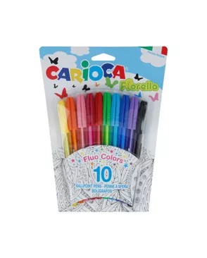 "Carioca" Набор шариковых ручек Fiorella 42775 1 мм 10 цв. арт. ГММ-109267-1-ГММ055543433852