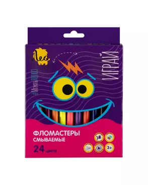 "Лео" Фломастеры смываемые LPFP-24 24 цв арт. ГММ-115626-1-ГММ088269079904