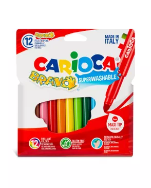 "Carioca" Фломастеры утолщенные Bravo 12 цв арт. ГММ-114490-1-ГММ078092492674