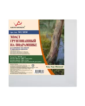 Холст грунтованный на подрамнике "VISTA-ARTISTA" SCC-3030 100% хлопок 30 х 30 см 380 г/кв.м 2 шт арт. ГММ-3589-1-ГММ0048160