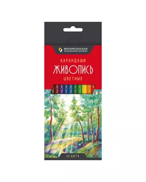 "ВКФ" "Живопись" JIV-CP-1024 Набор цветных карандашей 4 х 24 цв. арт. ГММ-100712-1-ГММ075064550524