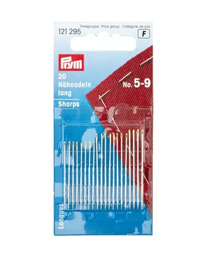 Иглы для шитья ручные "PRYM" 121295 для шитья №5-9 20 шт. в блистере арт. ГММ-99613-1-ГММ002901901872