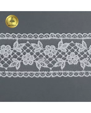 Кружево на сетке KRUZHEVO шир.55мм цв.01 белый уп.12.9м арт. МГ-129627-1-МГ1040879