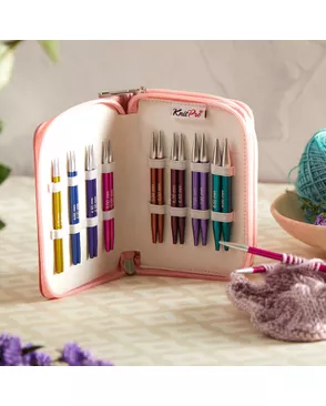47425 Knit Pro Набор Deluxe Set укороченных съемных спиц для вязания Zing/ алюминий/ 8 видов спиц (новый дизайн арт. МГ-133491-1-МГ1691797