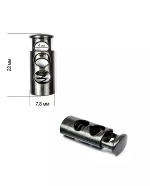 Фиксатор для шнура металл TBY OR.0305-5123 (7,8х22мм) цв. оксид уп. 100шт арт. МГ-120127-1-МГ0803882