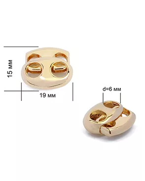 Фиксатор металл OR.0305-5353 р.1,7х1,9см (золото) 100шт арт. МГ-79518-1-МГ0372159