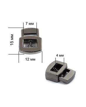 Фиксатор металл OR.0305-5368 р.1,2х1,5см (черный никель) 100шт арт. МГ-79521-1-МГ0372163
