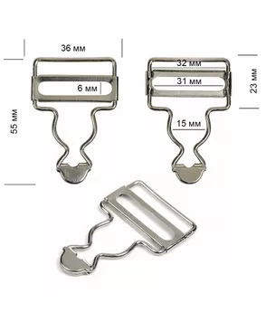 Застежка для комбинезона TB.JX.32 ш.3,2см 50шт (никель) арт. МГ-111286-1-МГ0374328