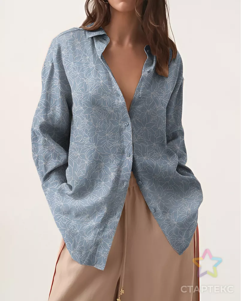 Лен - вискоза принт арт. ЛН-377-1-27320.001 - рис. 2
