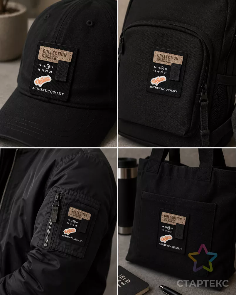 Декоративный элемент "COLLECTION" текстиль р.6х7см 1000шт арт. ШФНЛ-46-1-48955 - рис. 5