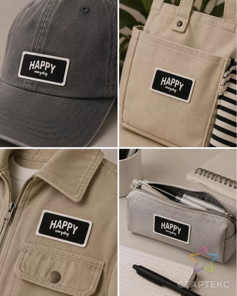 Декоративный элемент "HAPPY EVERYDAY" фетр р.2,9х4,9см 1000шт арт. ШФНЛ-42-1-48965 - рис. 5