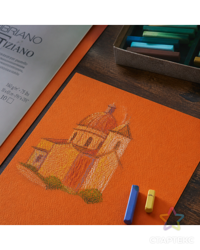 "Fabriano" Бумага для пастели "Tiziano" 160 г/м2 50 х 65 см лист 10 л. арт. ГММ-605-23-ГММ0049900 - рис. 3
