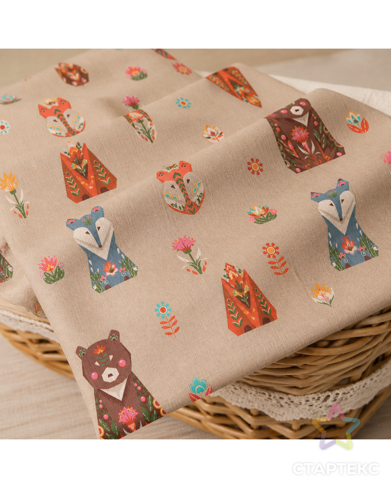 Ткани для пэчворка PEPPY ЛЕСНЫЕ ЖИТЕЛИ ФАСОВКА 50 x 55 см 146±5 г/кв.м 100% хлопок арт. ГММ-11932-2-ГММ0041267 - рис. 3