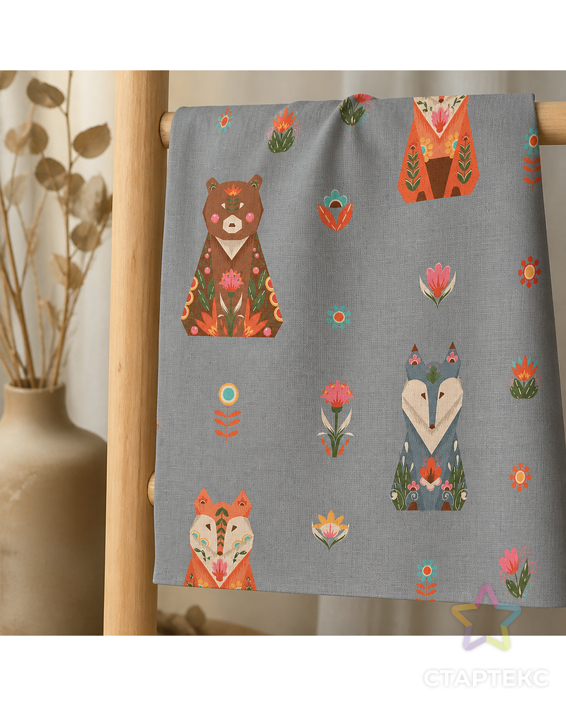 Ткани для пэчворка PEPPY ЛЕСНЫЕ ЖИТЕЛИ ФАСОВКА 50 x 55 см 146±5 г/кв.м 100% хлопок арт. ГММ-11932-4-ГММ0059474 - рис. 3