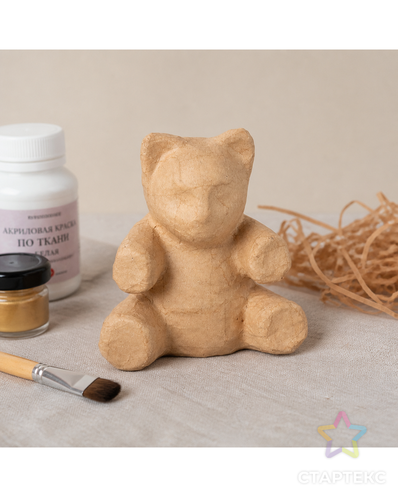 Заготовка для декорирования "Love2art" PAM-144 "Медвежонок" папье-маше 12 х 7 х 13 см арт. ГММ-100018-1-ГММ069307571524 - рис. 1