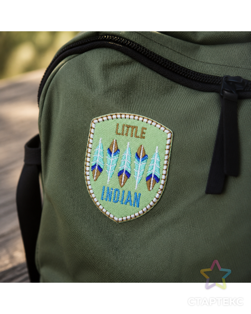 Термоаппликация HKM "Little Indian Button grn" арт. ГЕЛ-4505-1-ГЕЛ0085878 - рис. 2