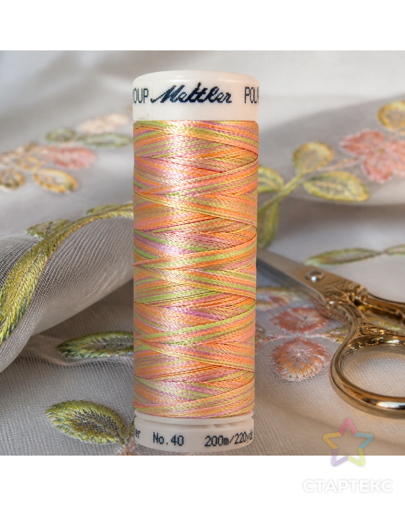Нить вышивальная мультиколор POLY SHEEN MULTI, 200 м арт. ГЕЛ-4554-1-ГЕЛ0022825 - рис. 1