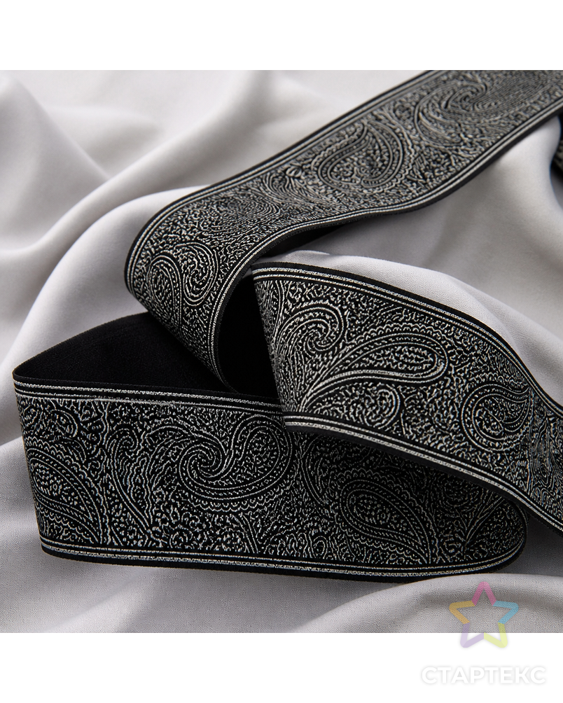 Лента жаккард с люрексом SAFISA ш.5см, 15м (цвет 101 с золотом) арт. ГЕЛ-8899-1-ГЕЛ0109416 - рис. 3
