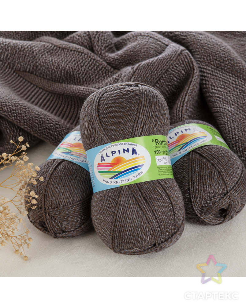 Пряжа ALPINA "ROMANTIC" 100% шерсть 5 х 100 г 300 м ± 15 м арт. ГММ-105561-10-ГММ009466651932 - рис. 2