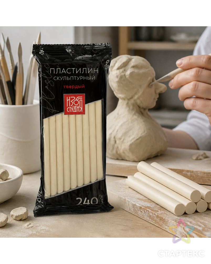Пластилин скульптурный "Аква-колор" IZO-SP-240 "Изостудия" 240г, 5шт арт. ГММ-108821-1-ГММ075769341704 - рис. 3