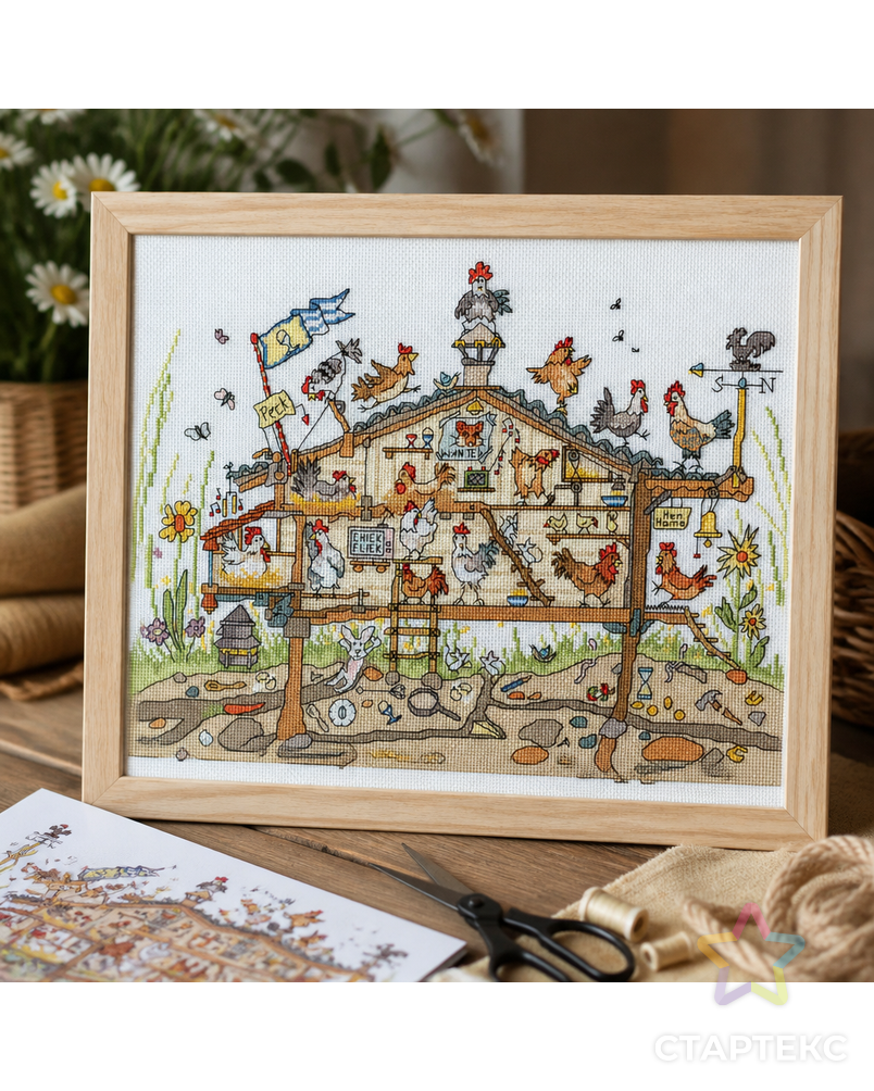 Набор для вышивания "Cut Thru' Hen Home" арт. ГЕЛ-33501-1-ГЕЛ0180489 - рис. 3