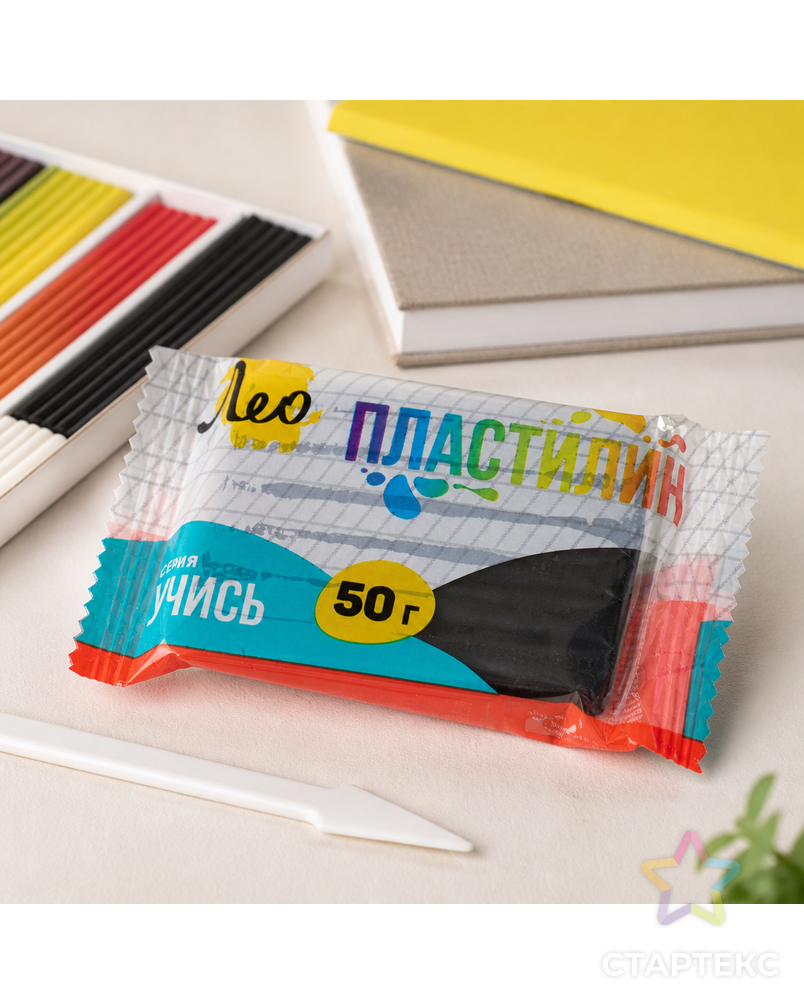 "Лео" "Учись" Пластилин классический, группа 1 LNMC-50 50 г ( в пакете ) 10 шт 1 цв. арт. ГММ-118546-5-ГММ125151404884 - рис. 1