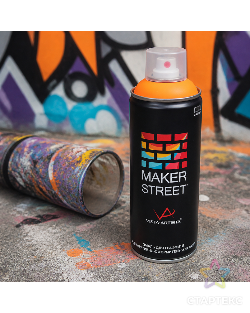 "MAKERSTREET" Эмаль для граффити и декоративно-оформительских работ флуоресцентная MS400 400 мл MS400 400 мл арт. ГММ-119676-1-ГММ149724787954 - рис. 1