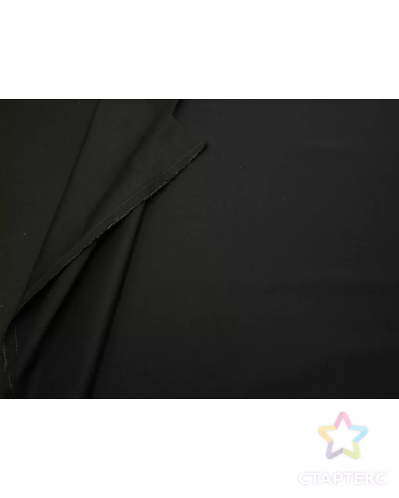 Костюмная ткань однотонная, цвет глубокий черный арт. ГТ-8493-1-ГТ-17-10437-1-38-3 - рис. 4