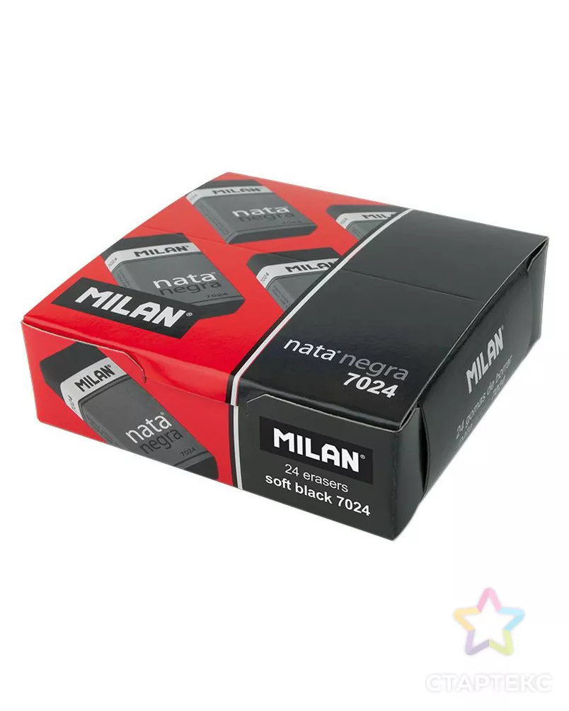 "Milan" Ластик в картонном держателе 5 х 2.3 х 1 см 24 шт. арт. ГММ-118415-1-ГММ140019858654 - рис. 1