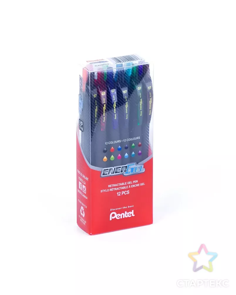 "Pentel" Набор гелевых ручек Energel d 0.7 мм 12 цв. арт. ГММ-119025-1-ГММ140497240914 - рис. 3