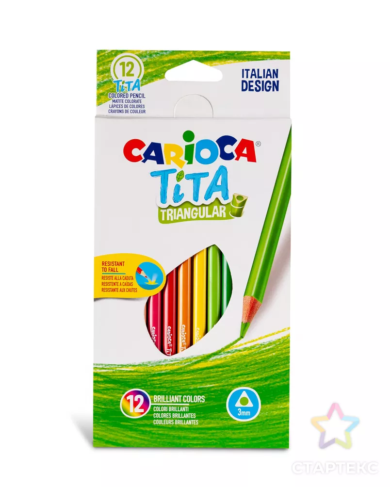 "Carioca" Карандаши цветные пластиковые Tita трехгранные 12 цв. арт. ГММ-107427-1-ГММ078108502034 - рис. 4