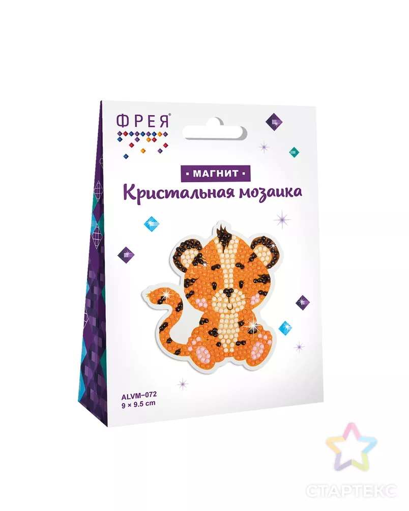 Кристальная мозаика (алмазная вышивка) "ФРЕЯ" ALVM-072 магнит "Тигрёнок" арт. ГММ-106885-1-ГММ079205914604 - рис. 1