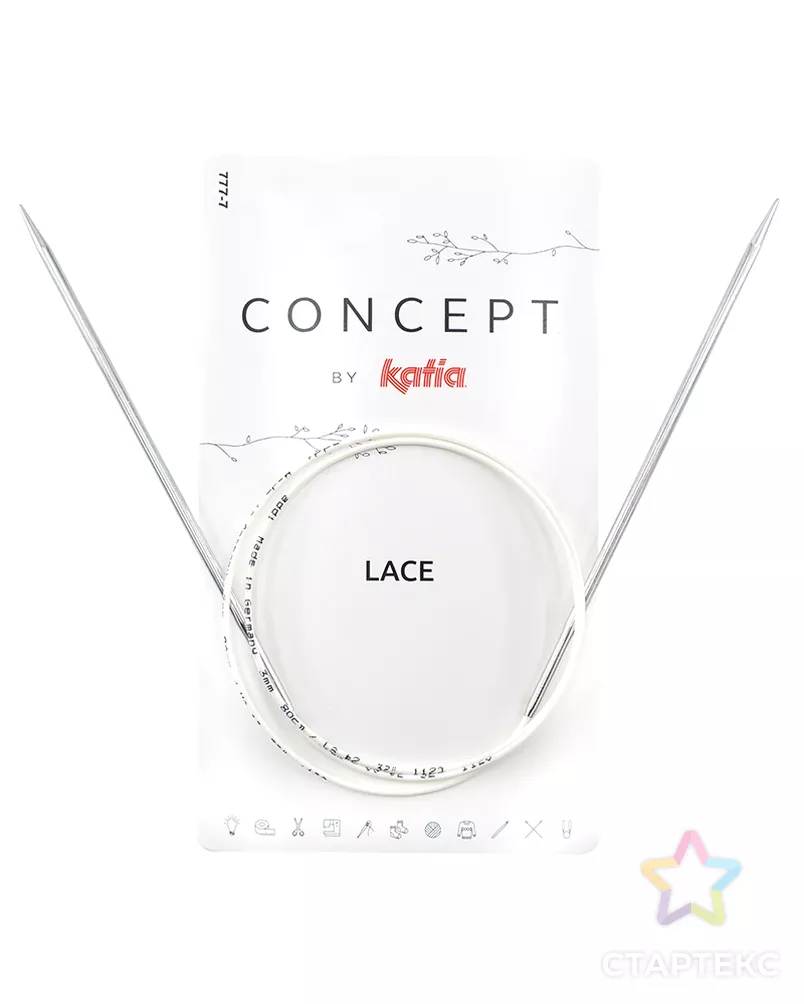Спицы круговые супергладкие CONCEPT BY KATIA Lace №5,5, 40 см арт. ГЕЛ-28096-1-ГЕЛ0169154 - рис. 1