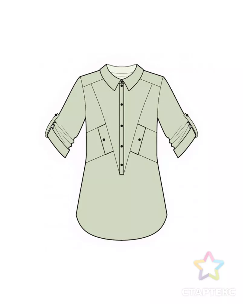 Выкройка: рубашка арт. ВКК-3912-11-ЛК0004989 - рис. 4