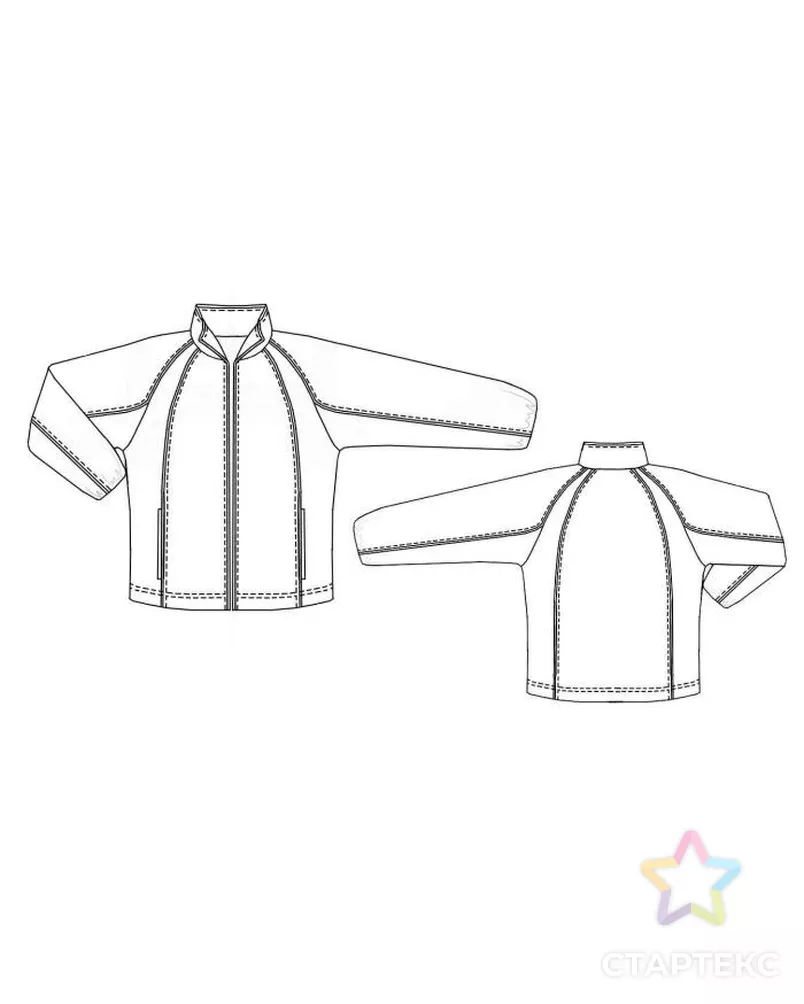 Выкройка: спортивная куртка с рукавом реглан арт. ВКК-918-1-ЛК0006098 - рис. 5